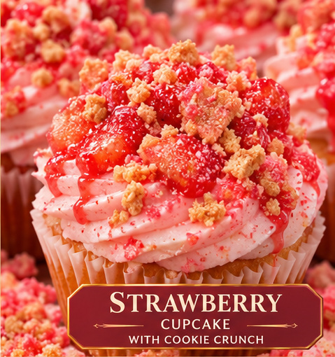 Strawberry crunch cupcake