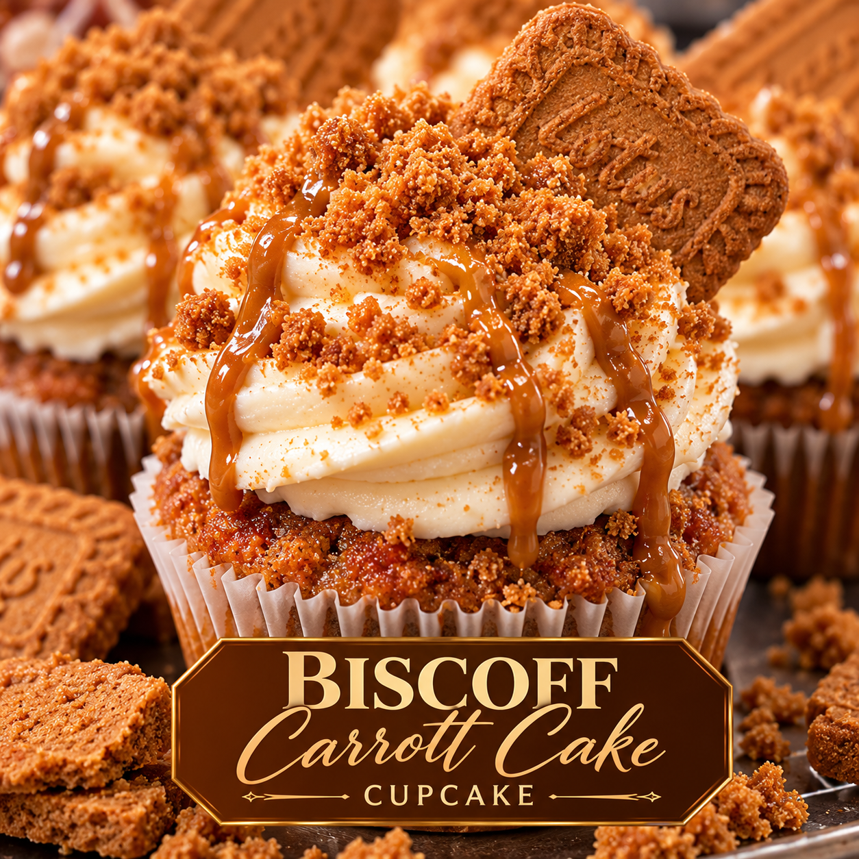 Biscoff carrot cake cupcake